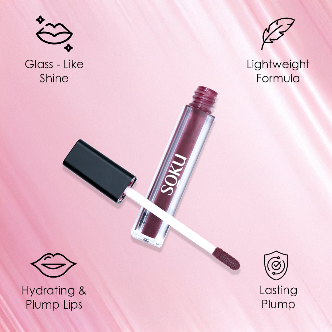SOKU WINK & WOW Plumping Lip Gloss - Berry Blush