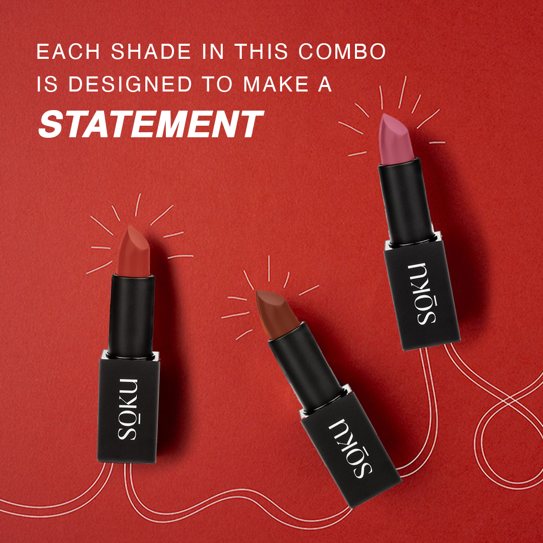 Sultry Shade Of Red Lipstick (Pack of 3)