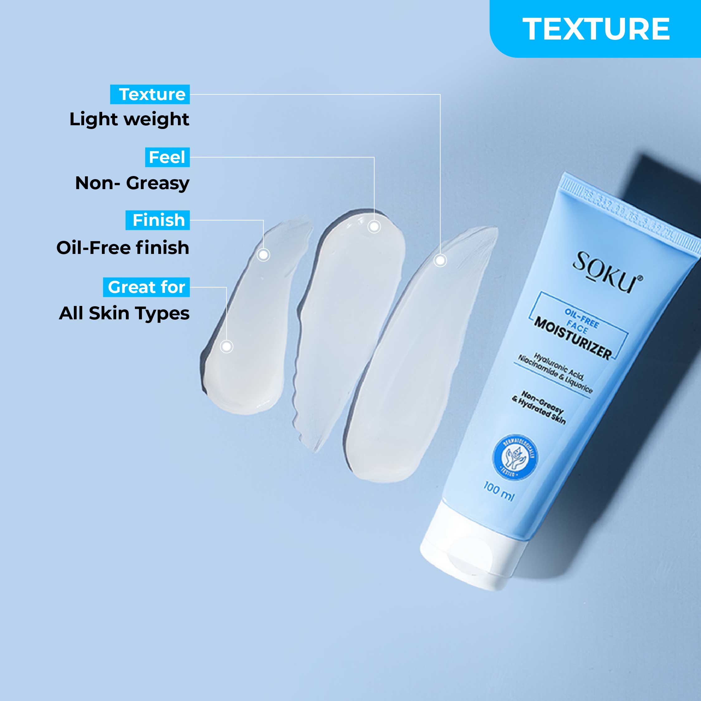 SOKU Oil Free Face Moisturizer- 100ml