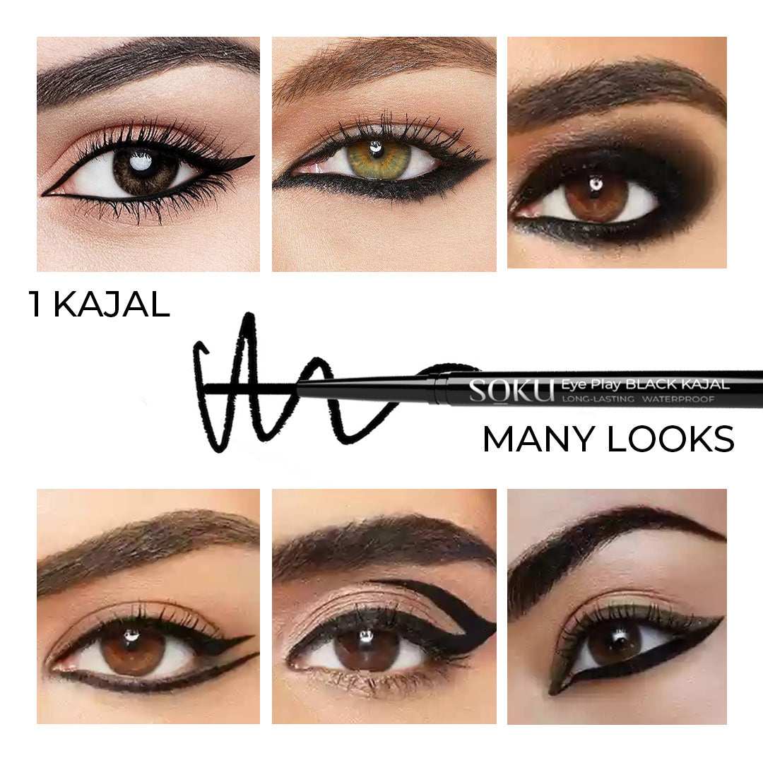 SOKU Eye Play Black Kajal- 0.3g