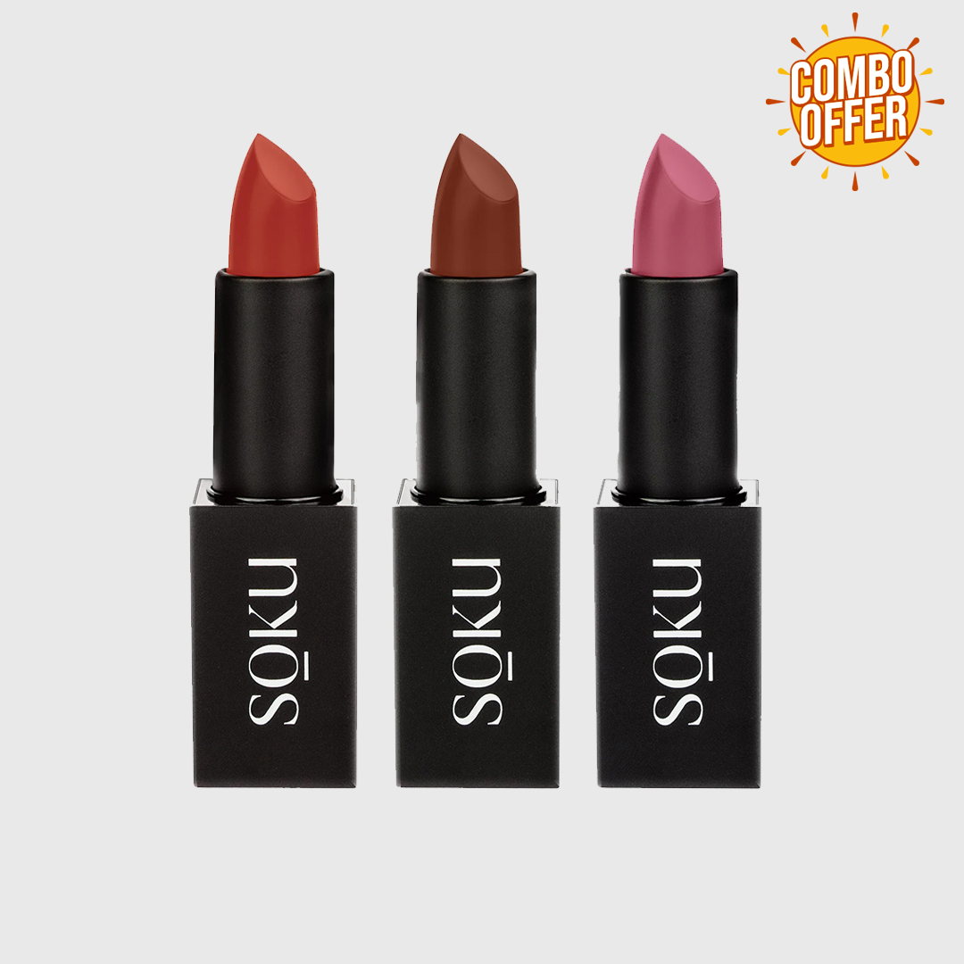 Get Nude With SOKU Matte Lipstick (Pack of 3)